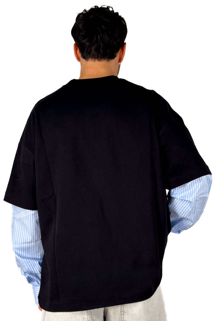 T-shirt doppio strato manica lunga blu - I'M Brian