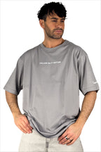 Maglia over con scritta frontale grigia - Superculture