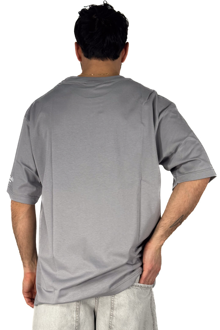 Maglia over con scritta frontale grigia - Superculture