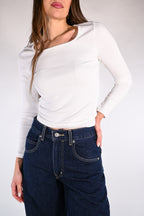 T-shirt bianca a costine di  Levi's