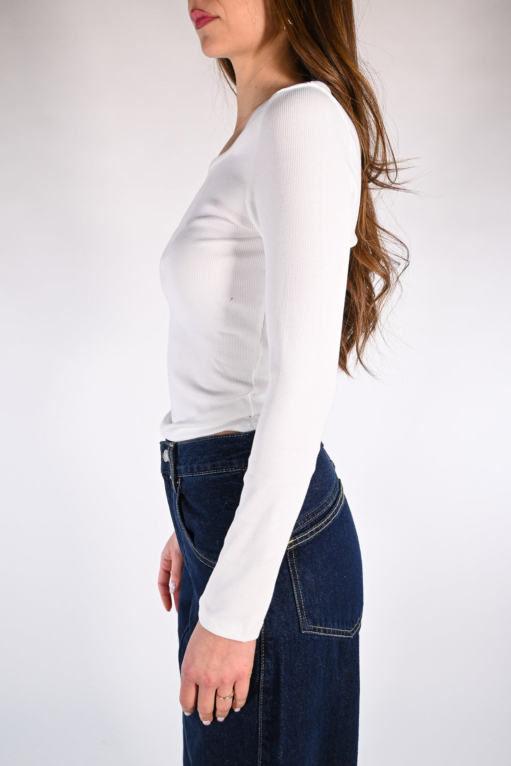 T-shirt bianca a costine di  Levi's