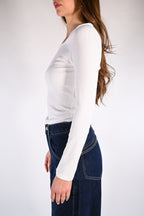 T-shirt bianca a costine di  Levi's