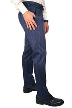 Completo monopetto gessato blu - Over/d