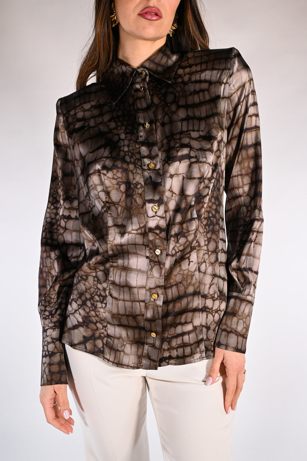 Camicia Elisabetta Franchi con stampa alligatore
