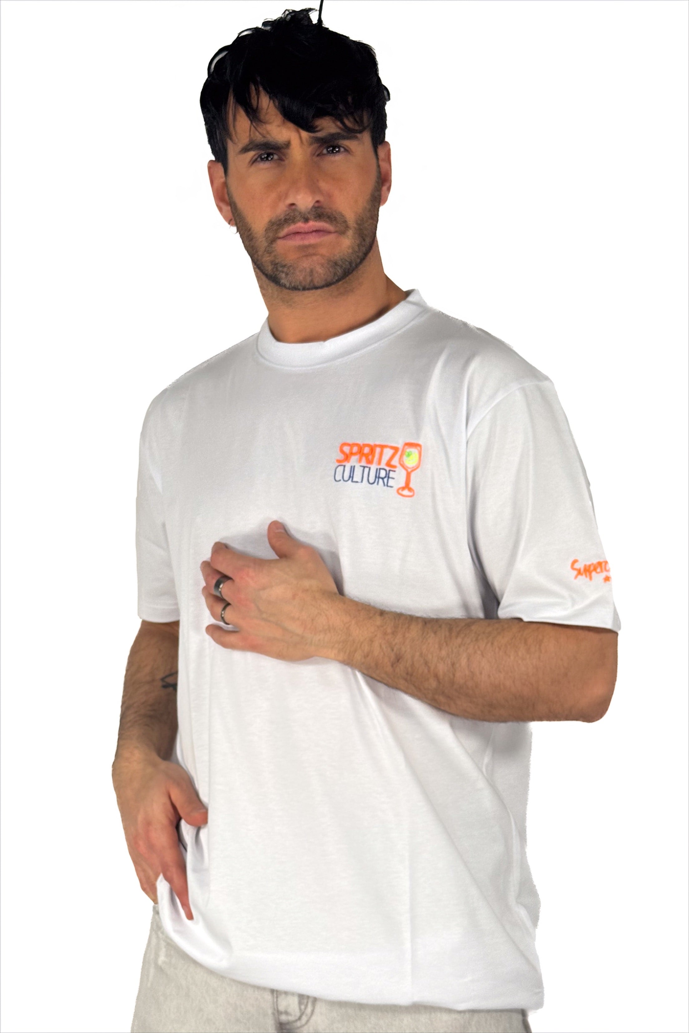 T-shirt over con ricamo frontale - Superculture