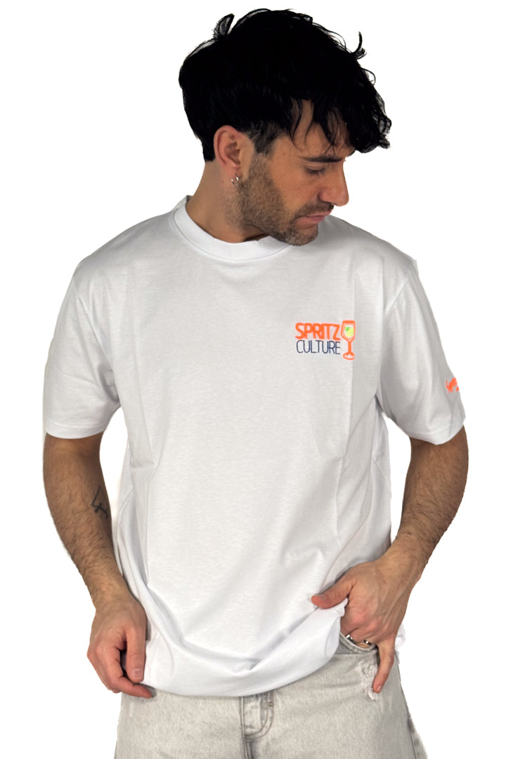 T-shirt over con ricamo frontale - Superculture