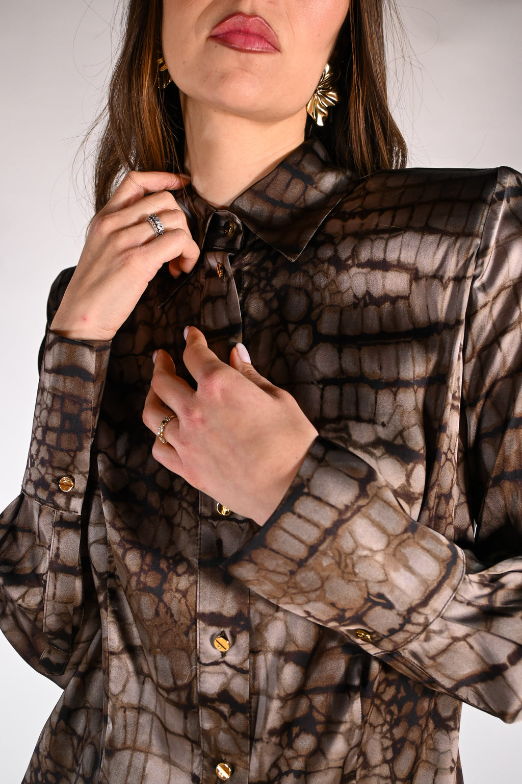 Camicia Elisabetta Franchi con stampa alligatore