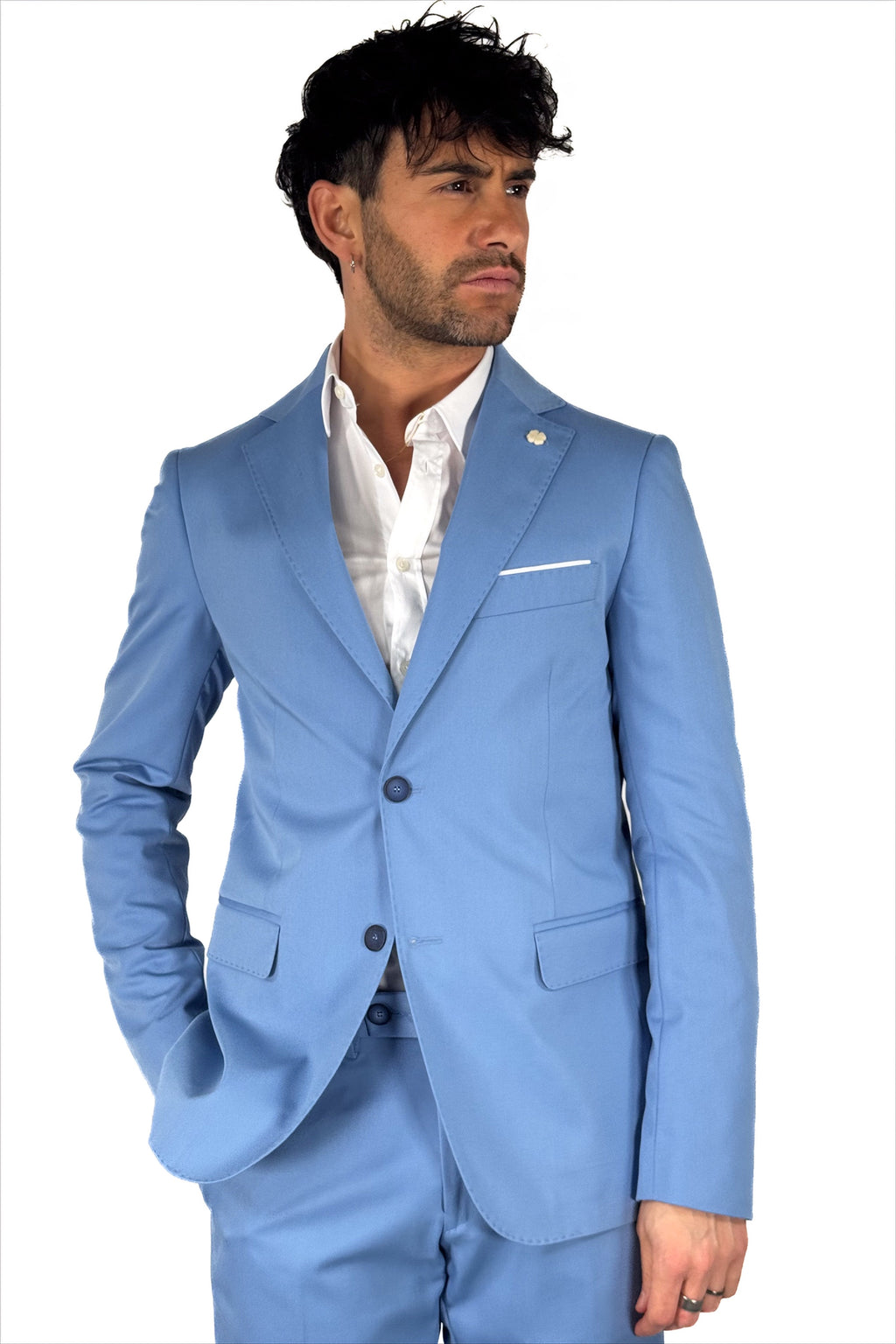 Completo monopetto azzurro - Over/d