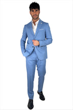 Completo monopetto azzurro - Over/d