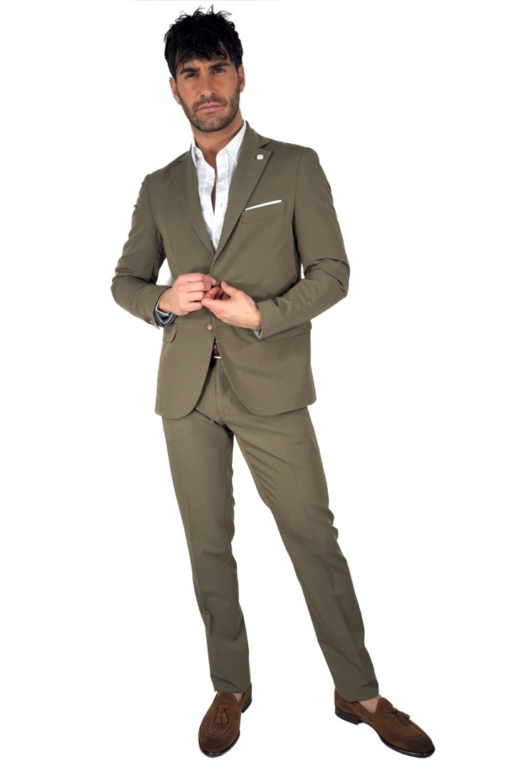 Completo con giacca monopetto verde - Over/d