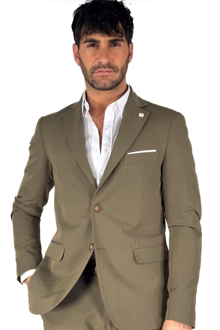 Completo con giacca monopetto verde - Over/d