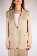 Giacca in twill di viscosa e lino beige - Emme Marella