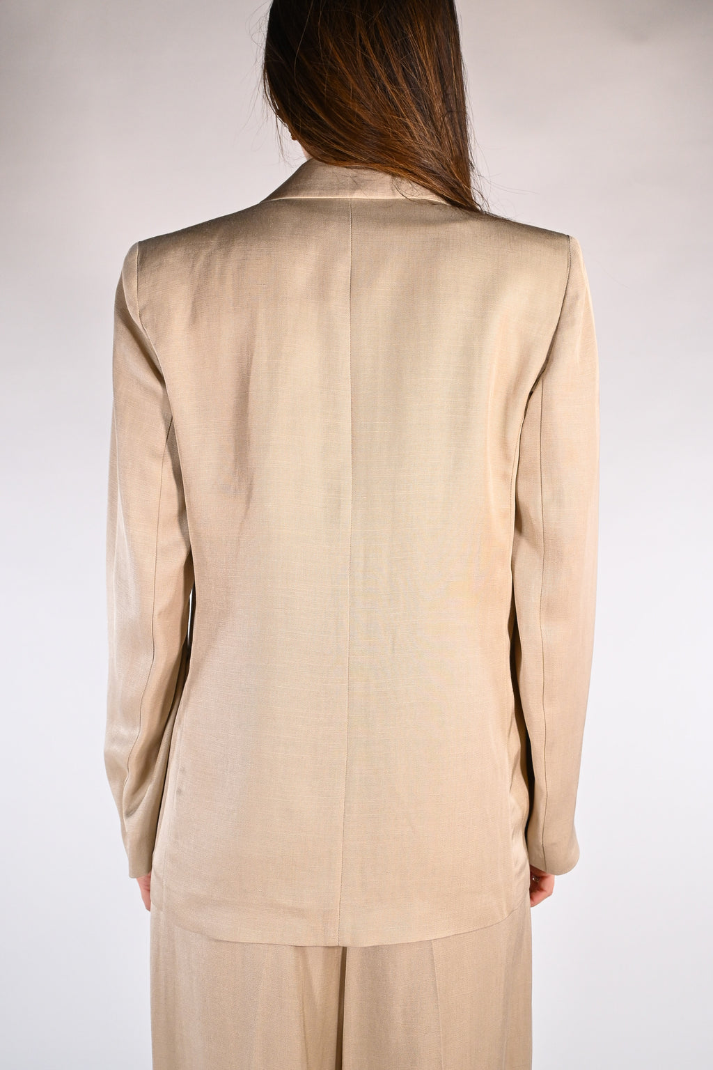 Giacca in twill di viscosa e lino beige - Emme Marella