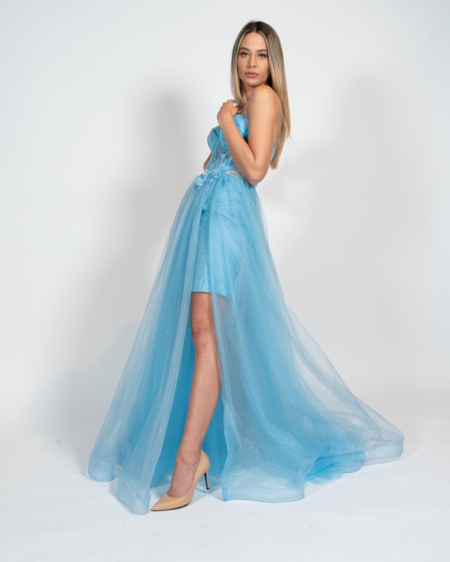 Nicole Moments - Abito azzurro a bustino