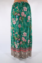 Gonna Maxi a Fantasia Floreale verde smeraldo - Wu side