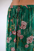 Gonna Maxi a Fantasia Floreale verde smeraldo - Wu side