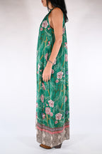 Maxi Dress Halter con Stampa  verde smeraldo - Wu side