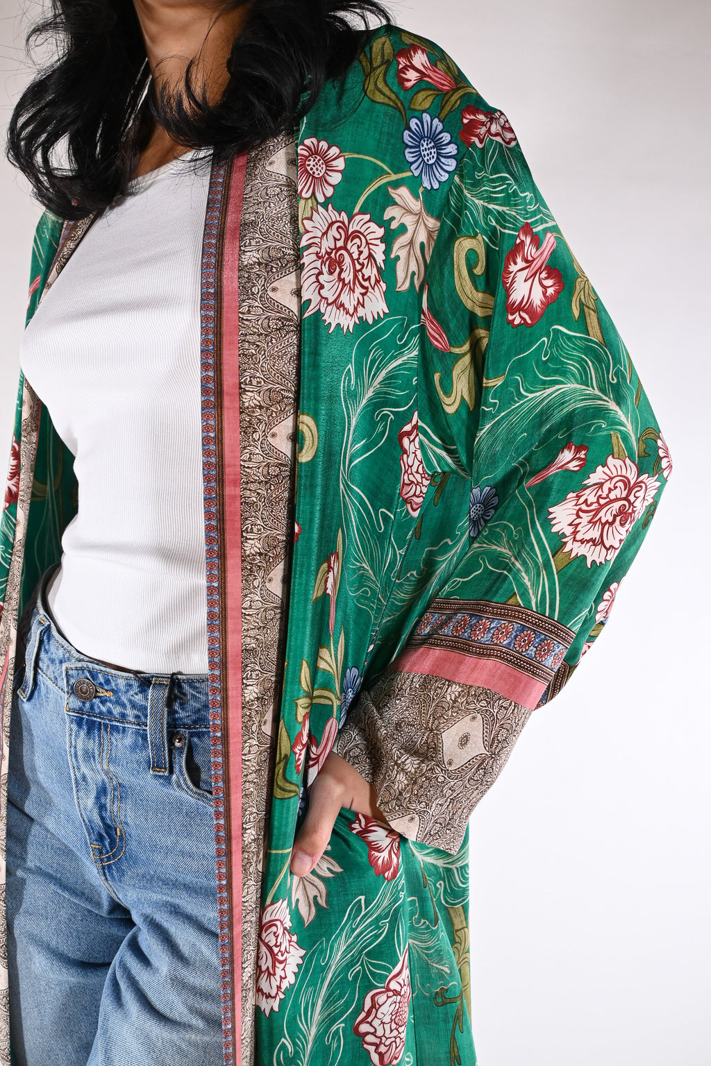 Kimono lungo floreale - Wu side