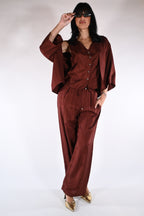 Kimono Corto Satinato – Ruggine - Wu side