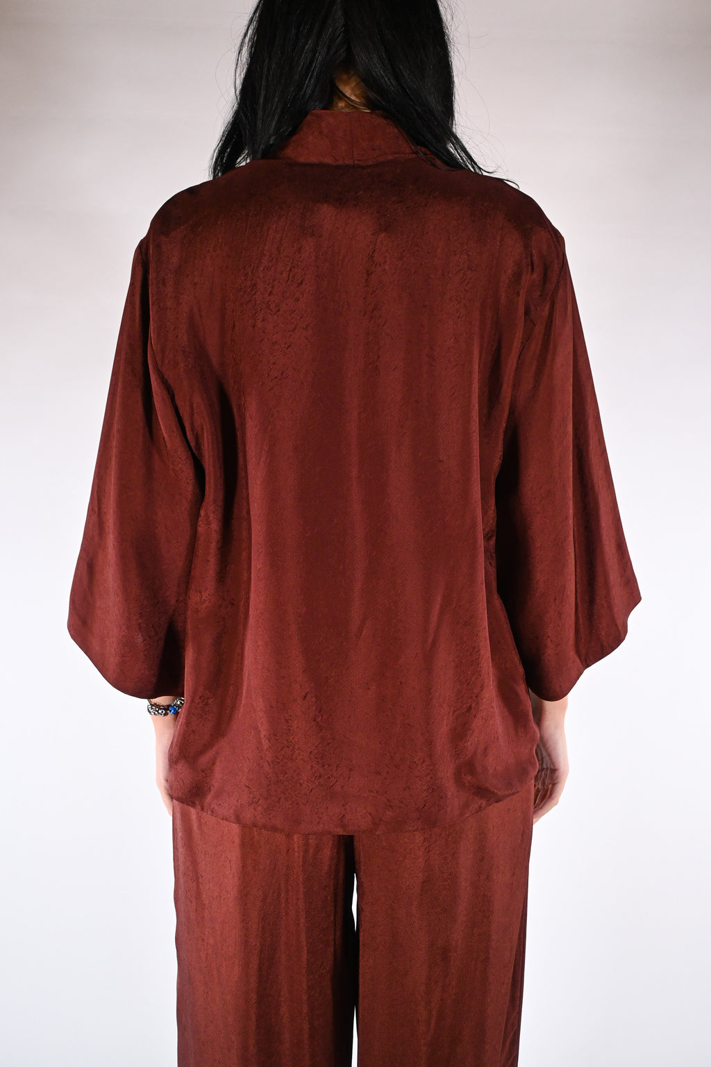 Kimono Corto Satinato – Ruggine - Wu side