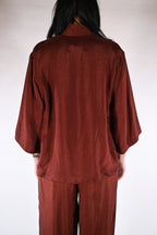 Kimono Corto Satinato – Ruggine - Wu side