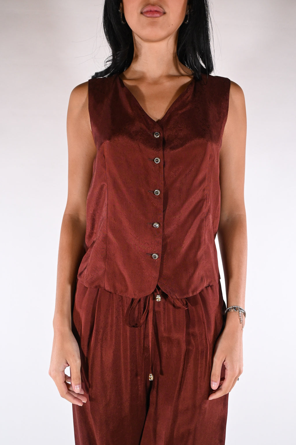 Gilet  Satinato – Ruggine - Wu side