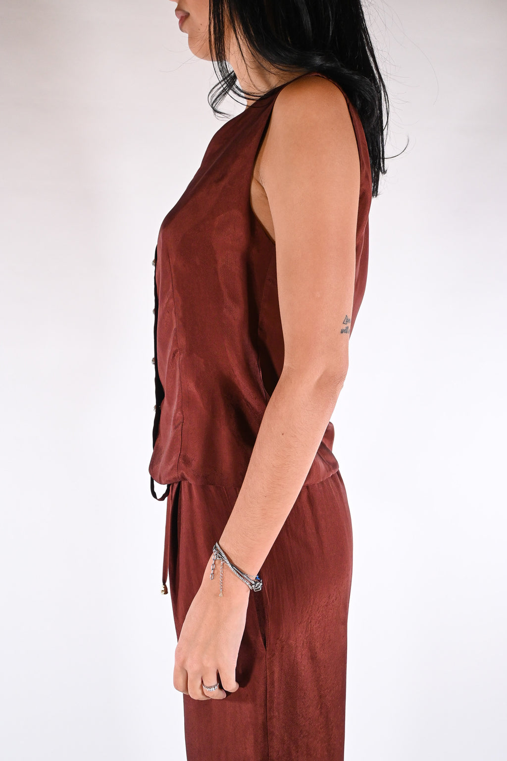 Gilet  Satinato – Ruggine - Wu side