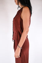 Gilet  Satinato – Ruggine - Wu side