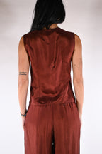 Gilet  Satinato – Ruggine - Wu side