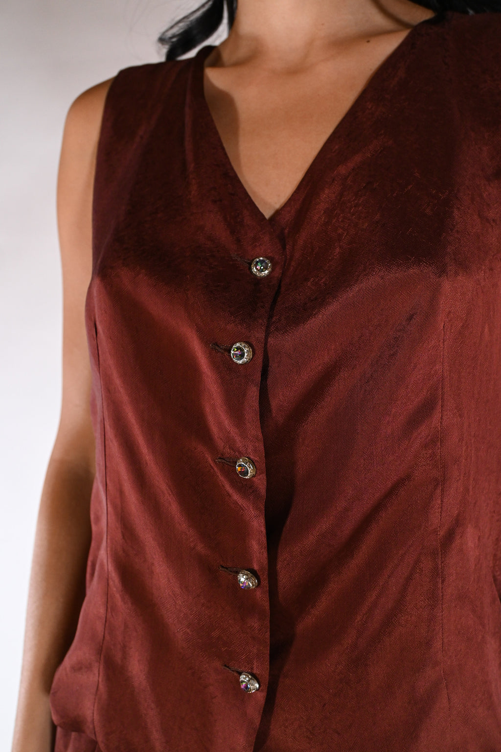 Gilet  Satinato – Ruggine - Wu side