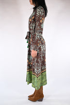 Chemissier Lungo Marrone e Verde Bosco - Wu side