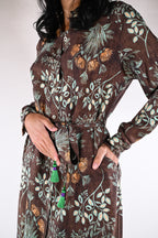 Chemissier Lungo Marrone e Verde Bosco - Wu side