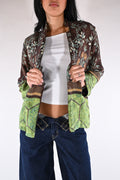 Kimono Corto  Marrone e Verde Bosco - Wu side