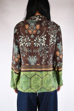 Kimono Corto  Marrone e Verde Bosco - Wu side