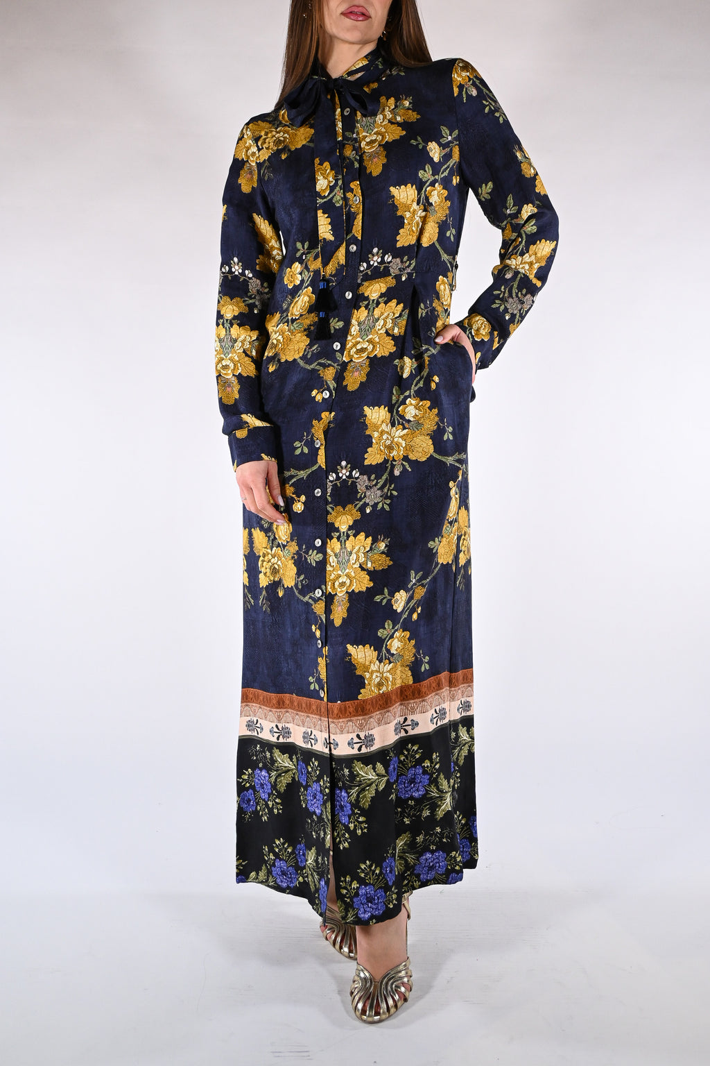 Maxi Chemisier a Fantasia Floreale - Wu side