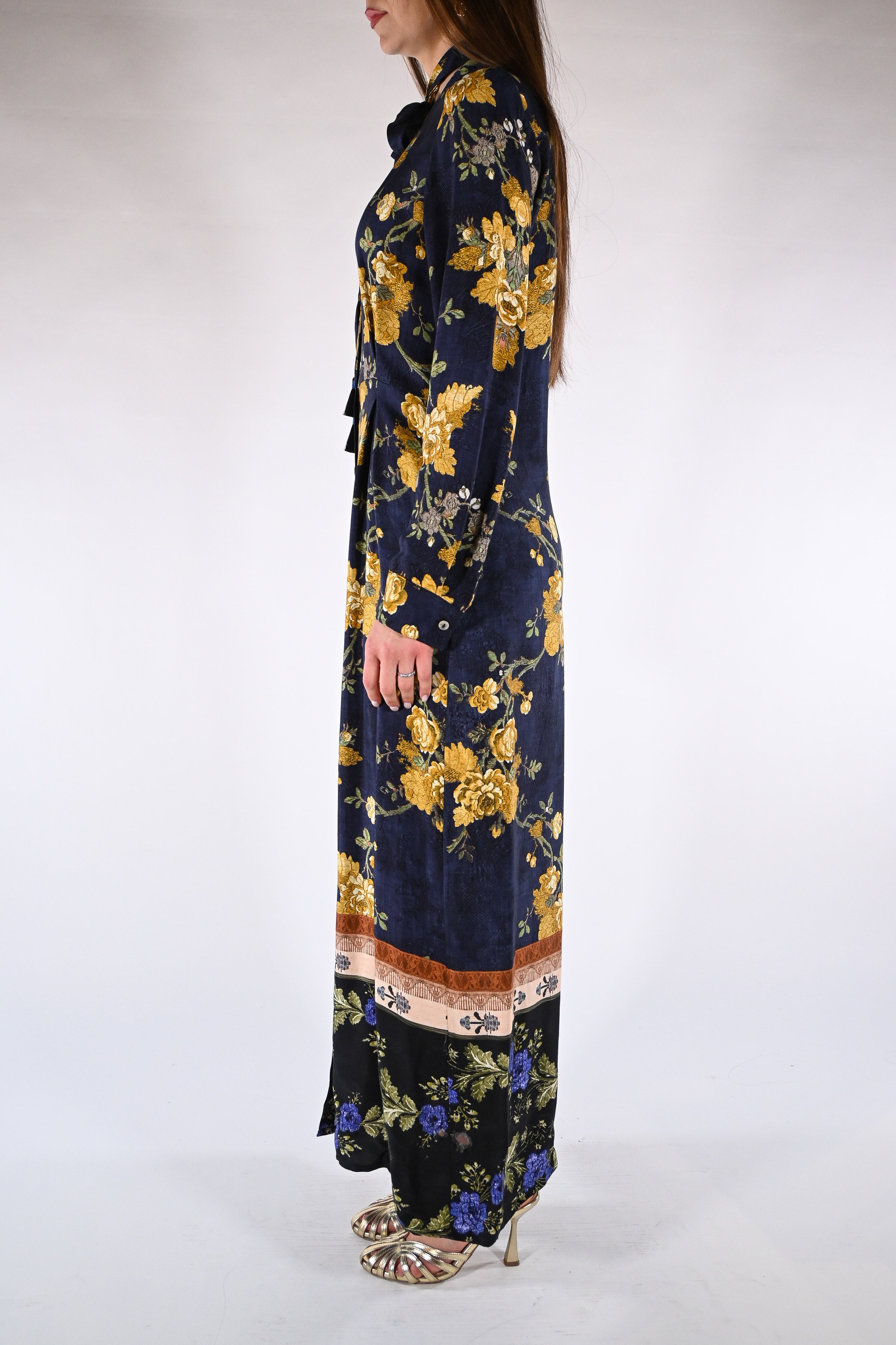 Maxi Chemisier a Fantasia Floreale - Wu side