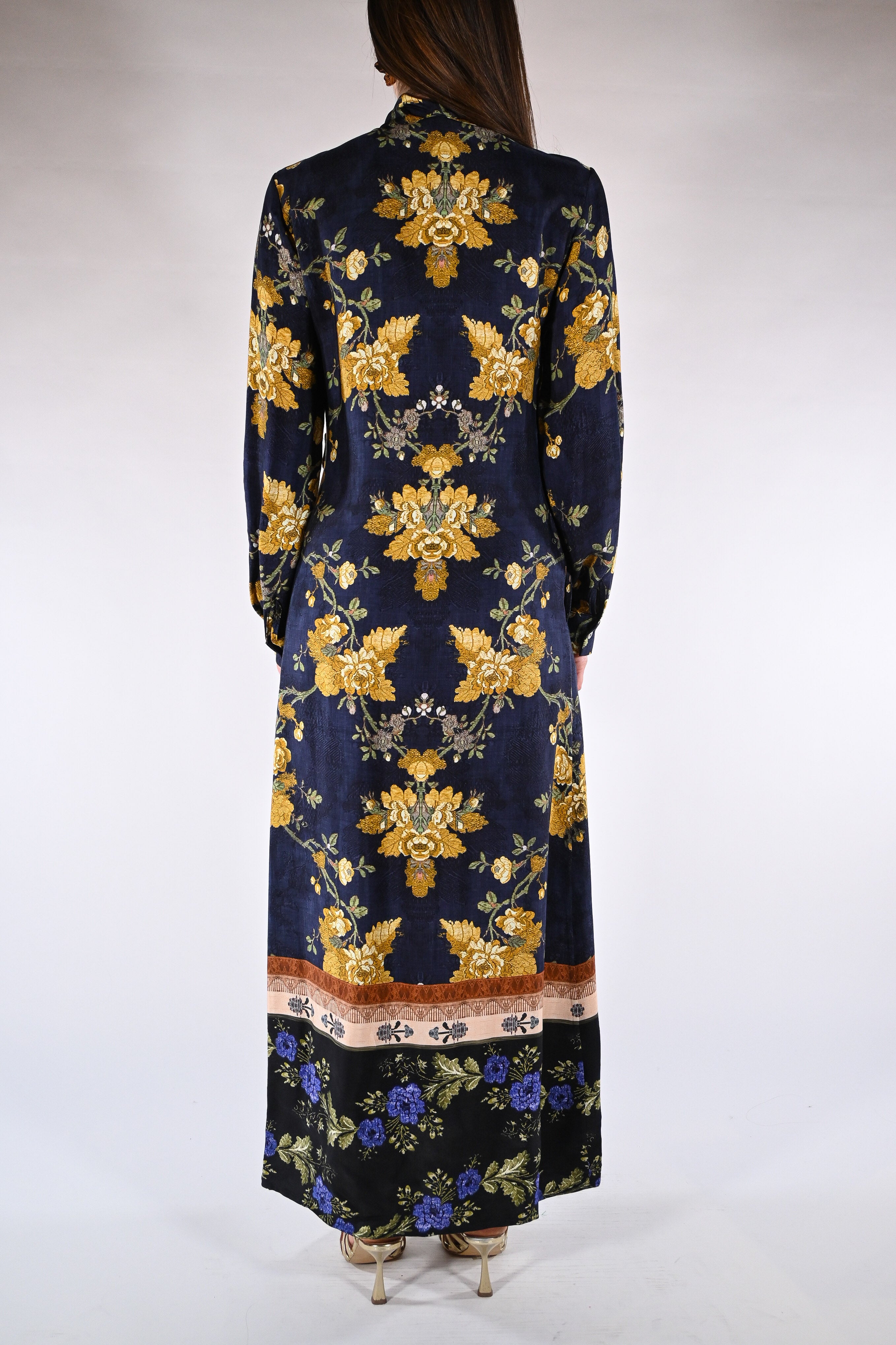 Maxi Chemisier a Fantasia Floreale - Wu side