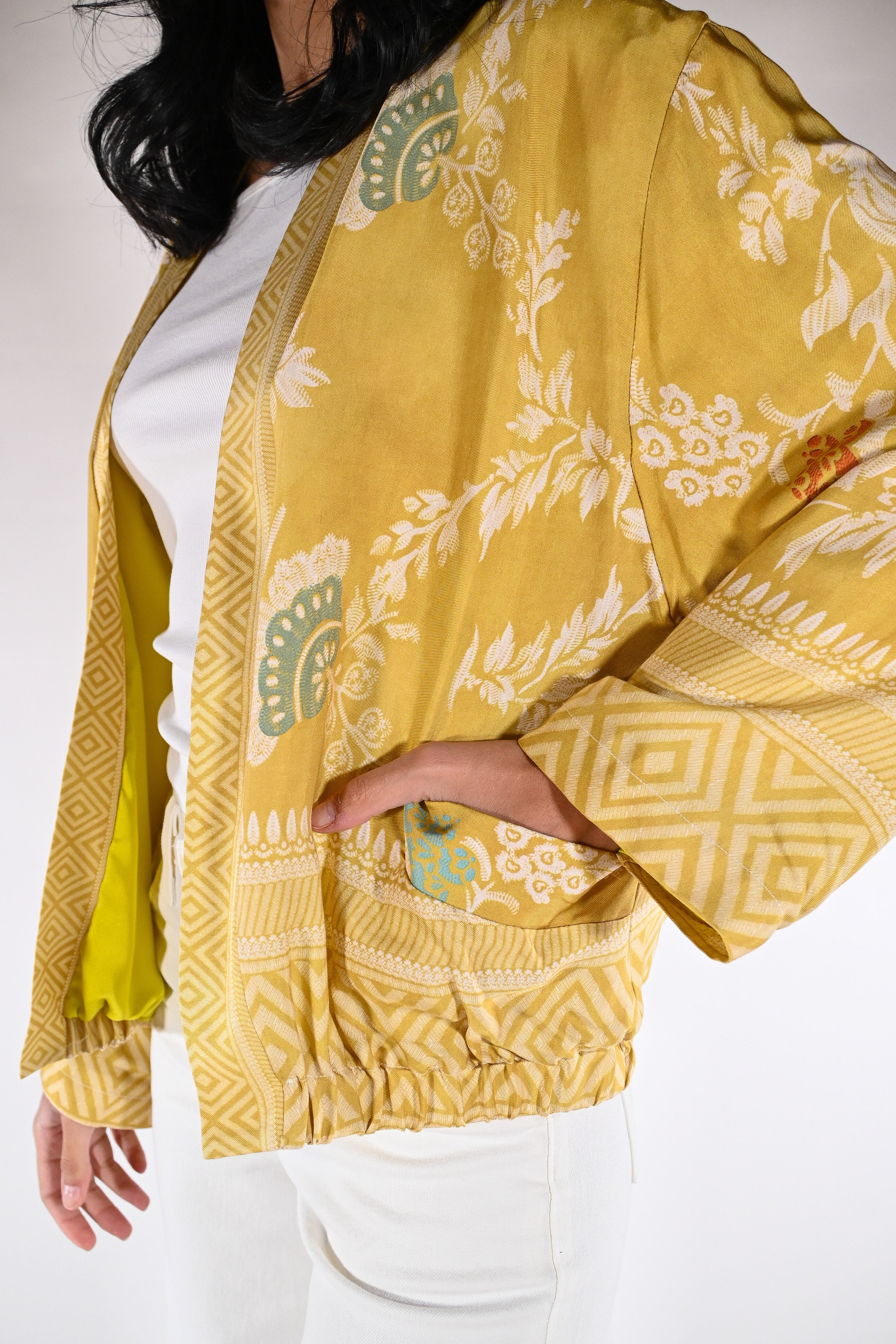 Bomber-Kimono in Seta Jacquard - Wu side