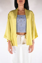 Kimono Corto Satinato – Giallo -Wu side