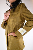 Giacca monopetto in jacquard senape - Wu side