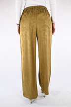 Pantalone wide-leg in jacquard senape - Wu side