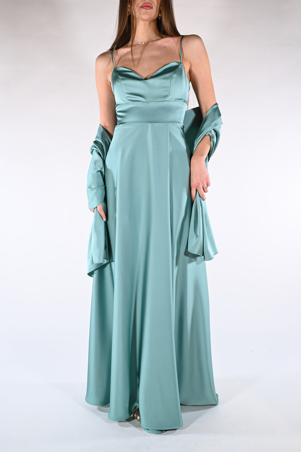 Abito con spalline verde acqua - Berti Mode Collection