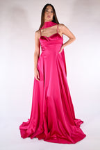 Abito con spalline ciclamino- Berti Mode Collection