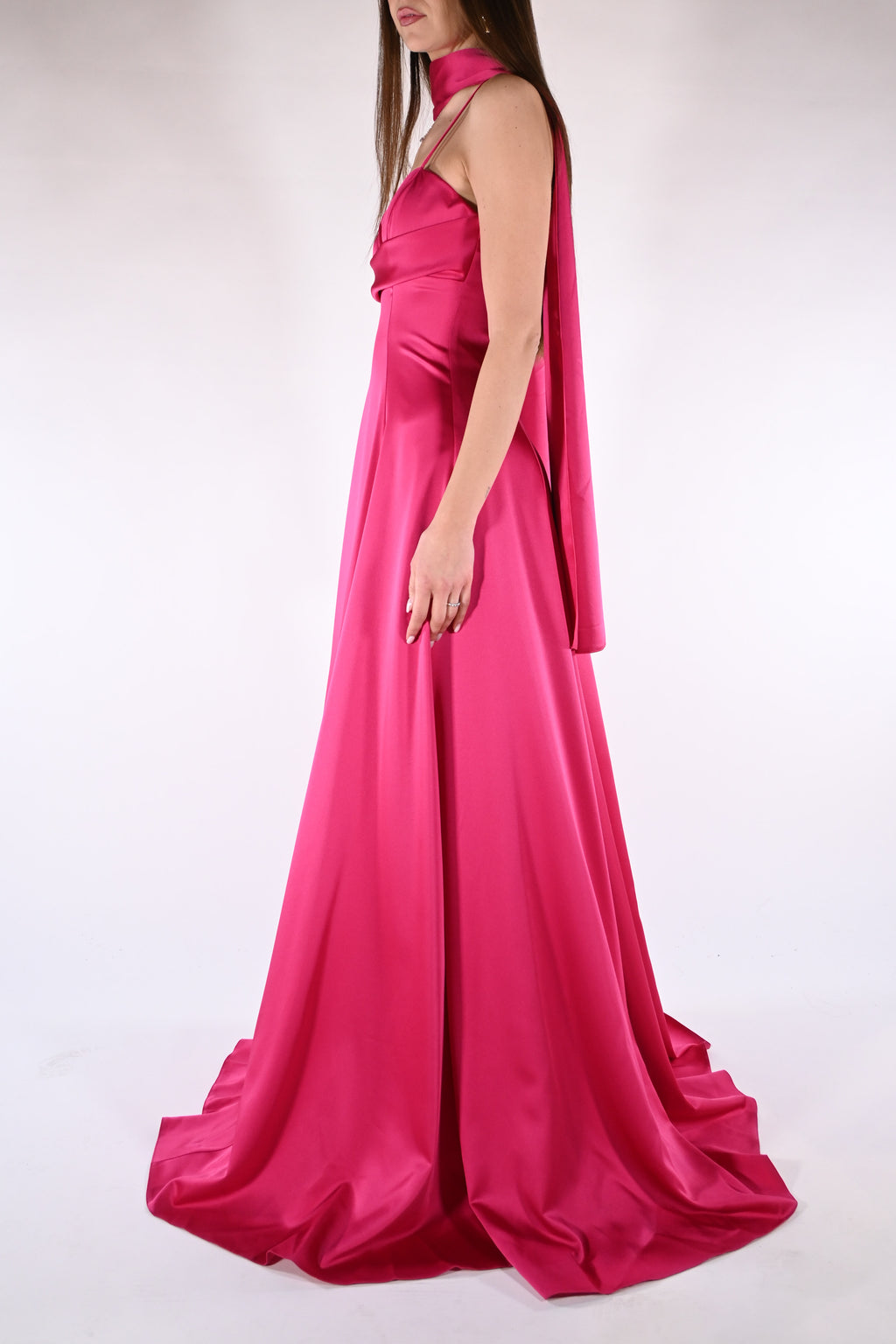 Abito con spalline ciclamino- Berti Mode Collection