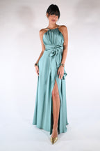 Abito con scollo all'Americana verde acqua - Berti Mode  Collection