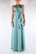 Abito con scollo all'Americana verde acqua - Berti Mode  Collection