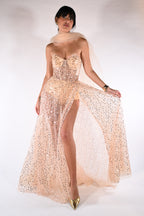 Abito con paillettes rosa- Berti Mode Collection