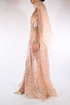 Abito con paillettes rosa- Berti Mode Collection