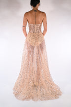 Abito con paillettes rosa- Berti Mode Collection