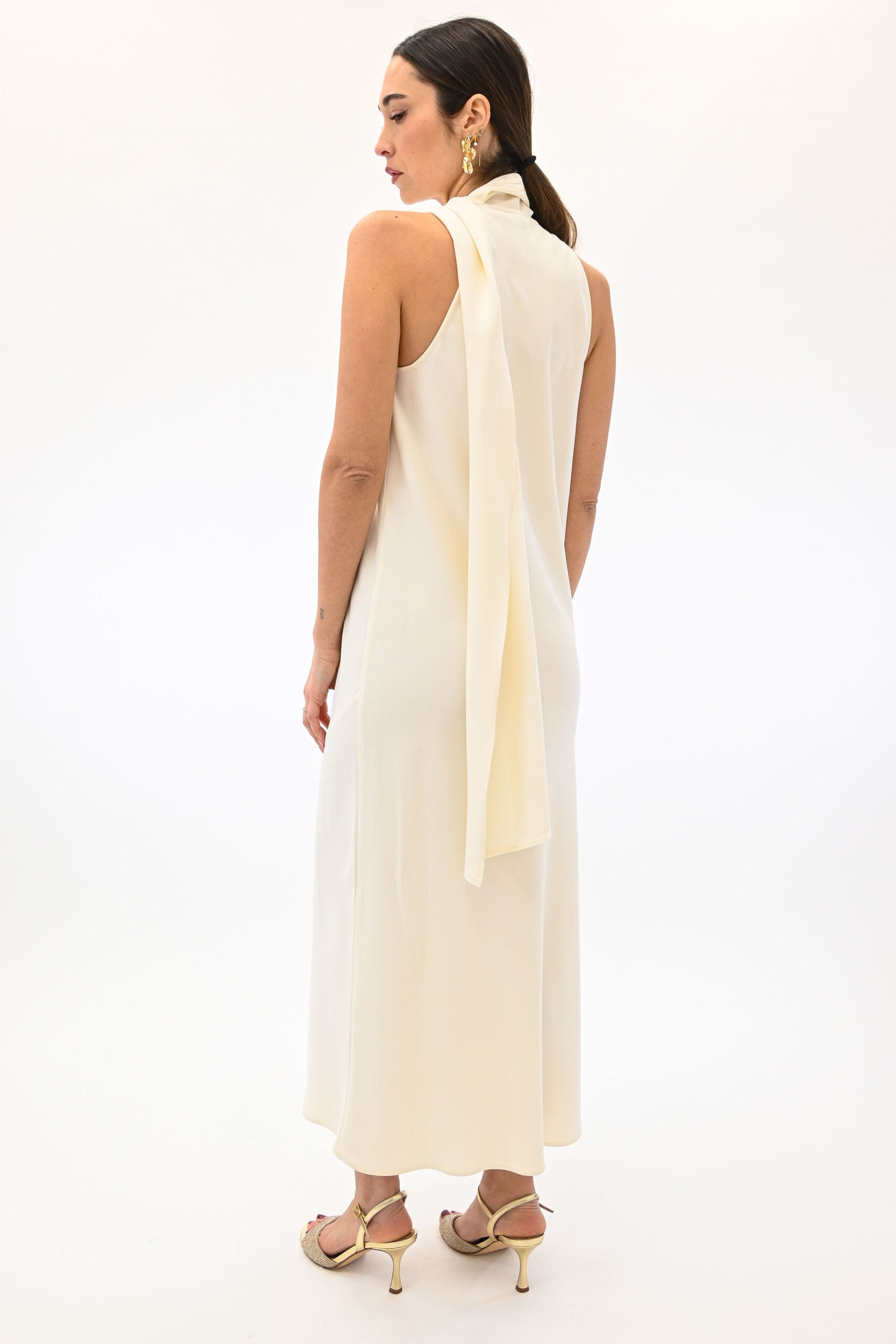 MARELLA 365 abito lungo bianco smanicato